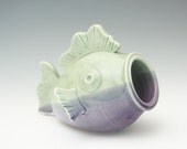Porcelain Fishy Catch All in Sea Green and Lilac Purple