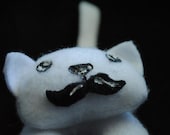 Mustache Kitty - Miniature Plush Dapper Cat (Made to Order)