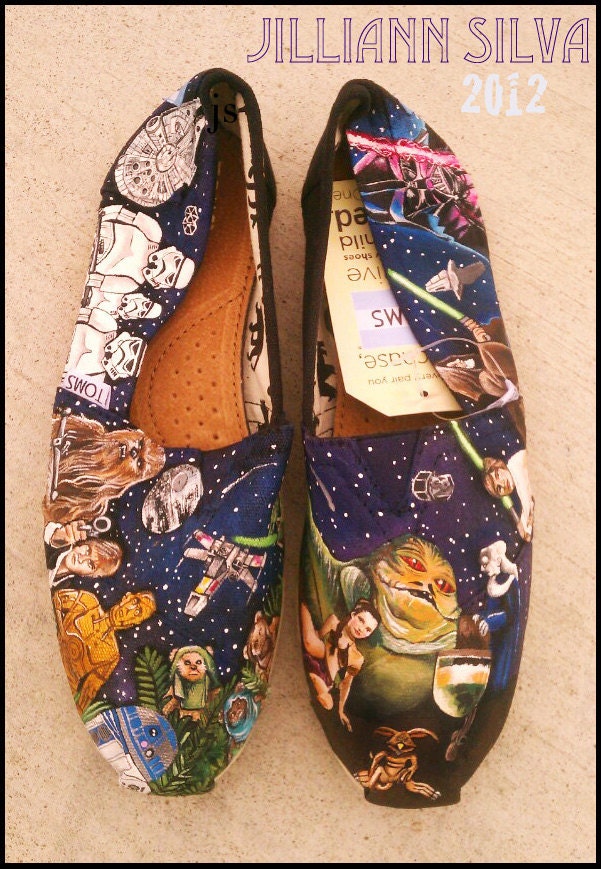 STAR WARS Toms - New Shoes Included - Made to Order - Classic Toms or Vans - PLEASe REAd EVERYTHINg BEFORe ORDERING