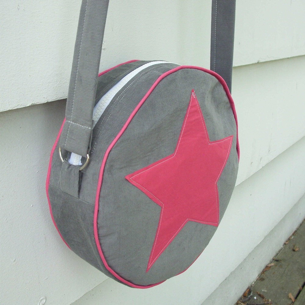 Pink and Grey Round Star Purse