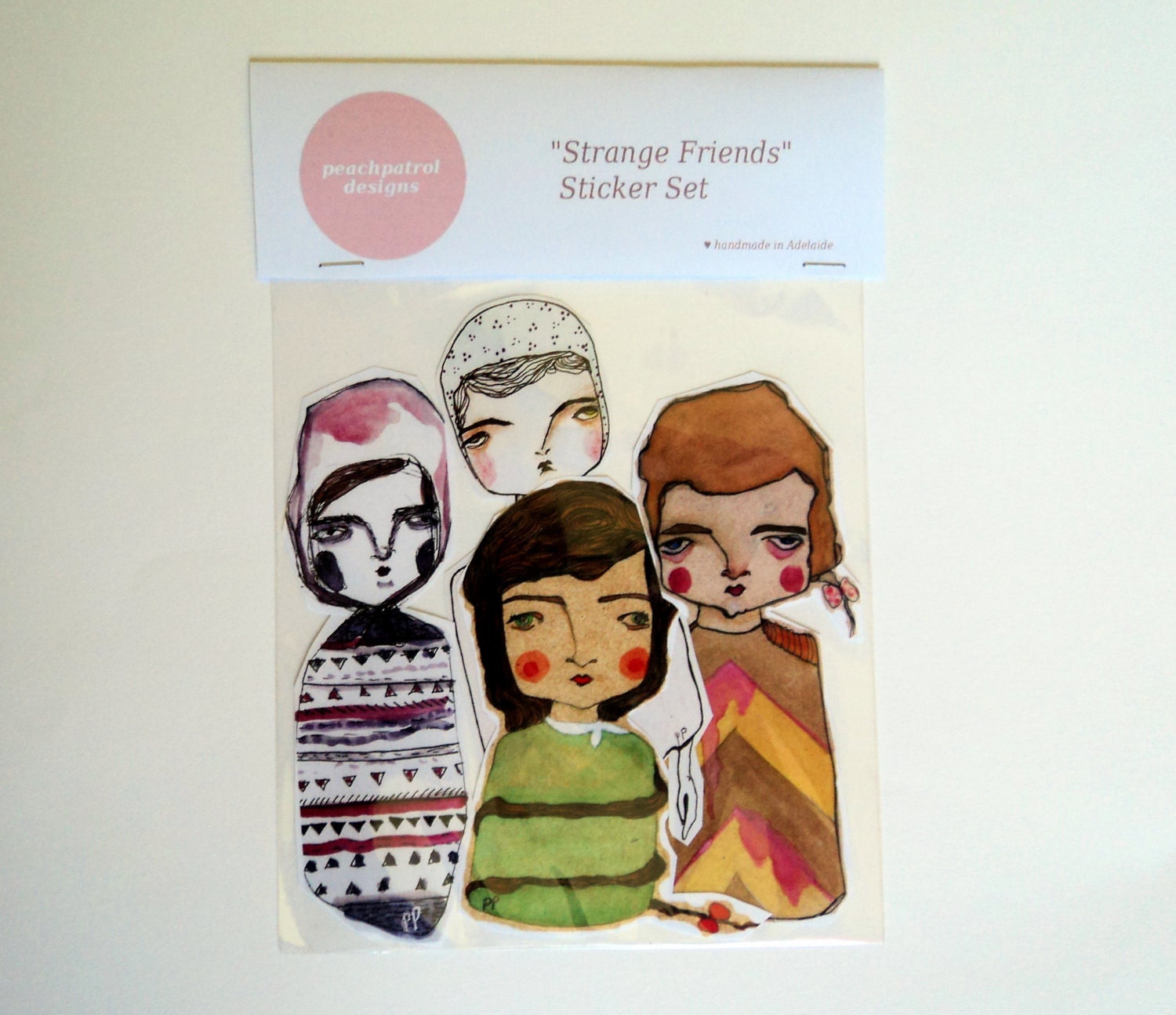 Strange Friends Sticker Set - 4 Extra-Large Handcut Stickers - instant graffiti