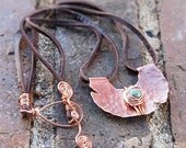 Hand Cut. Egyptian. Copper. Turquoise.  Necklace.