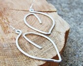 Silver. Aluminum. Large. Leaf. Earrings.