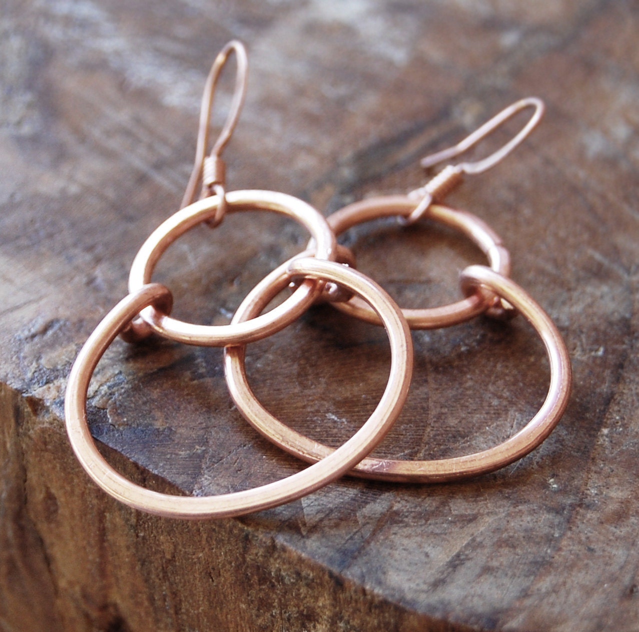 Copper. Double. Hoop. Earrings. by Karismabykarajewelry on Etsy
