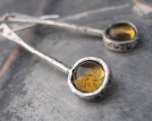 Tic Toc Sterling and Citrine Earrings