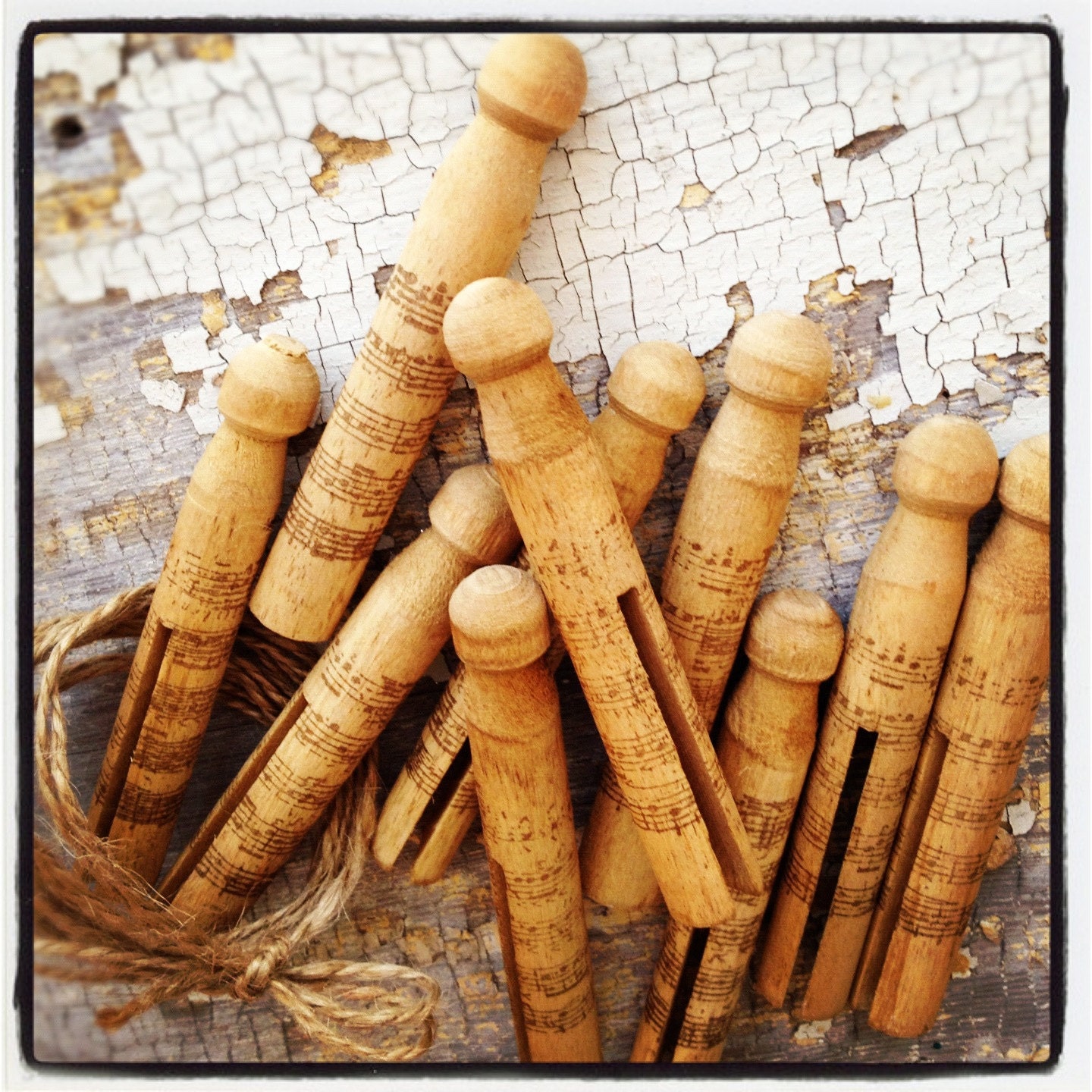 Music Clothespins - Antiqued - Paris Apartment - French Market - xo, j&L (CLTH 012)