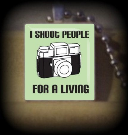 I Shoot People For A Living (PS 19) Vintage Scrabble Tile Pendant ..Buy 3 Get 1 Free