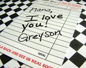Moustaches & Mozzarella..Set of 10 Receipt Thank You Card Il_170x135