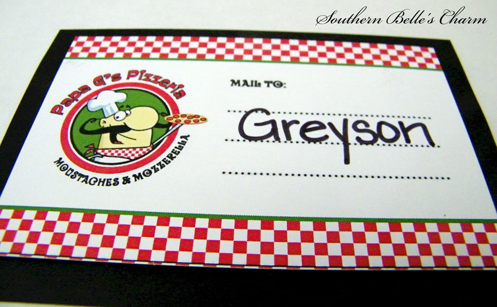 Moustaches & Mozzarella..Set of 10 Address Labels Il_170x135