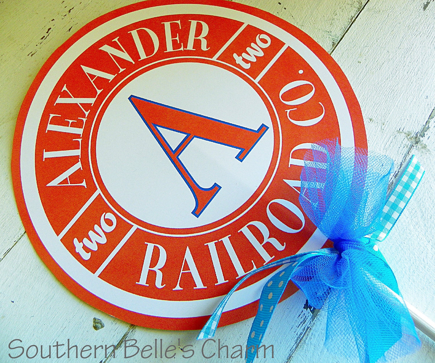 Train Centerpiece Sign...Set of 1 Personalized Sign Il_570xn