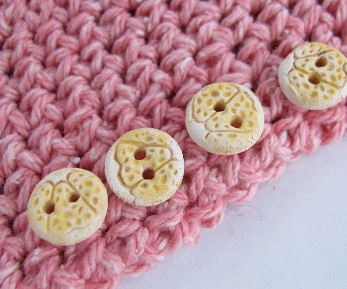 4 Ceramic Buttons - Small