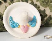 Ceramic Ring Holder - Blue Bird - Valentine's Day