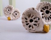 2 Brown Barn Owl Ceramic Buttons