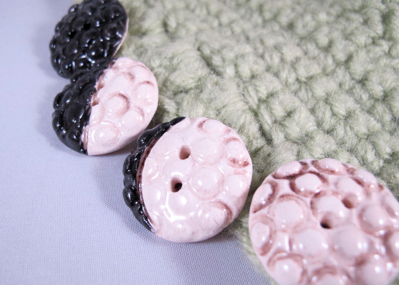 4 Ceramic Buttons - Moon Phases - Moon Buttons