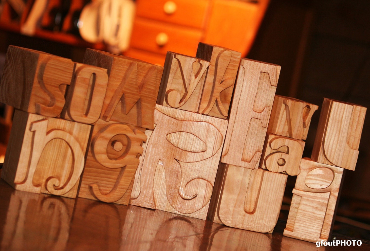 wood letterpress block letters/numbers replicas . . .