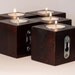 block wood candle holders . . .