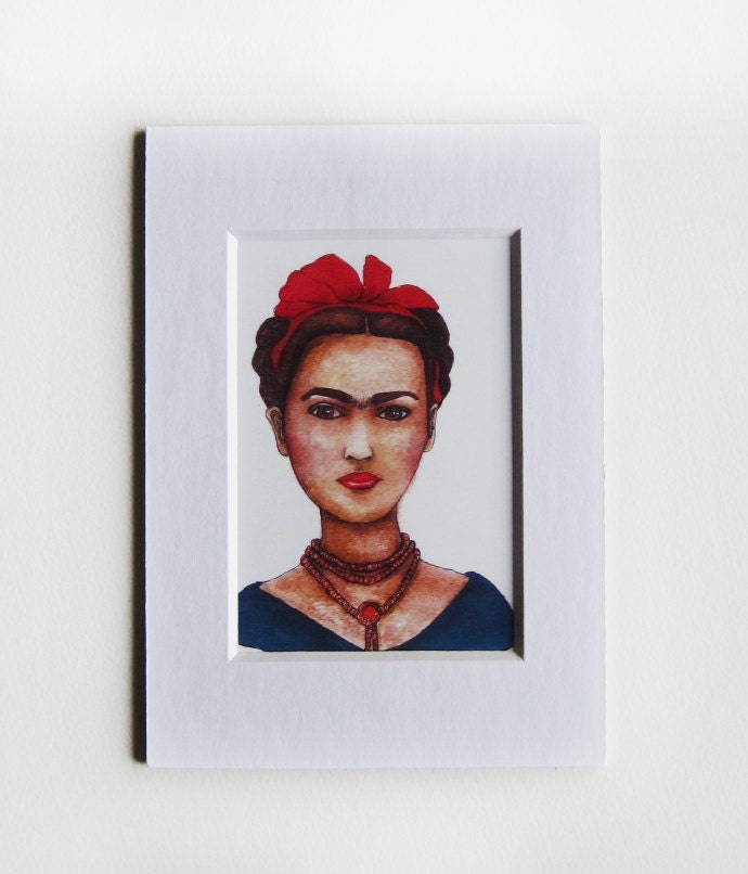 Frida Kahlo Illustration Painting Portrait Art Print Khalo