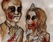 Zombie Prom King & Queen - Original Painting