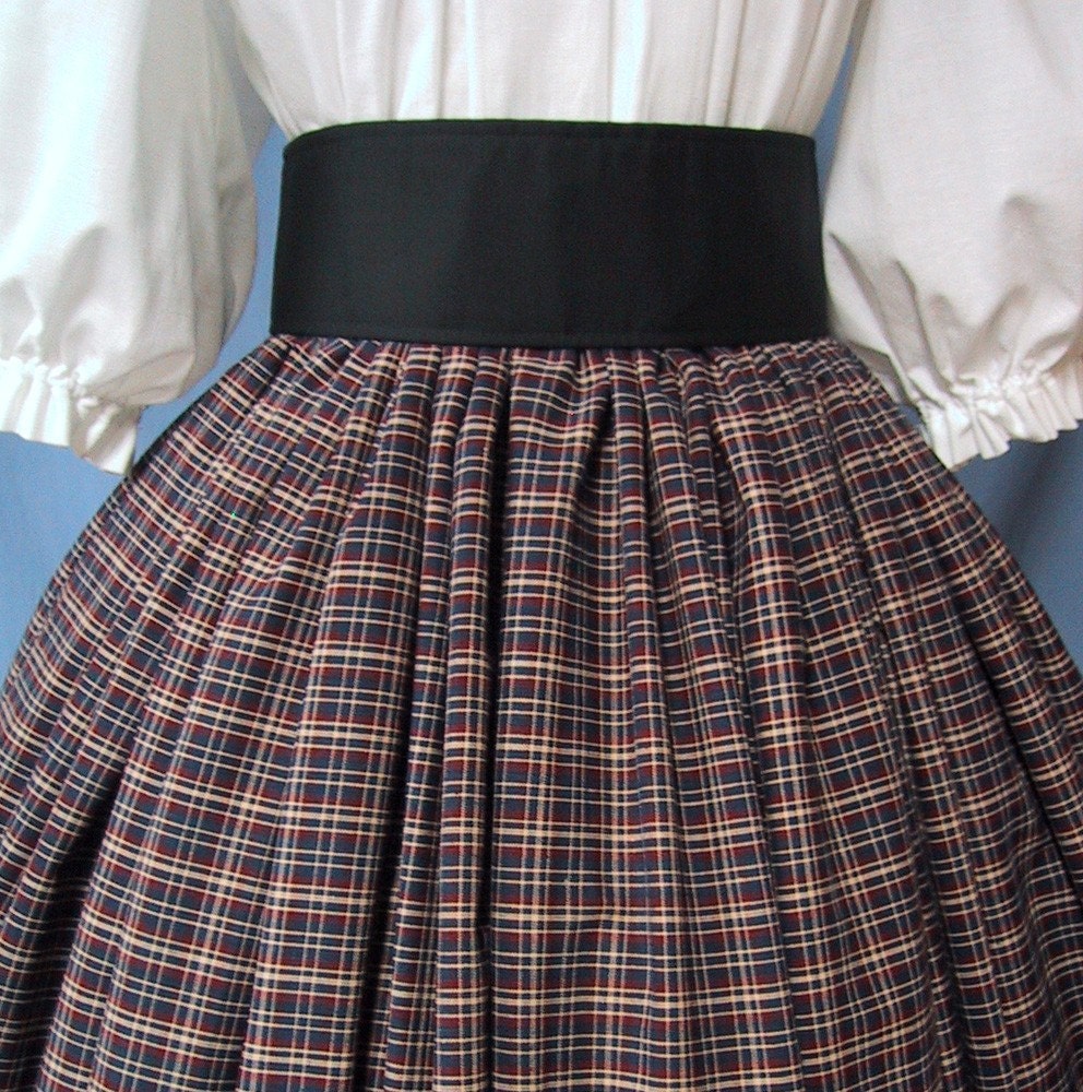 Scottish Plaid Long Skirt Costume Civil By Stitchintimedesigns 0702