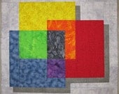Modern Art Quilt Wall Hanging - "Intersecting Colors"