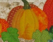 Quilt Wall Hanging - Autumn Pumpkins -  Halloween Thanksgiving