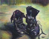 Shoes Drawing Van Gogh Inspired Colored Pencil 5 x 6