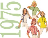 70s Tops Vintage Pattern - B34 - Simplicity 7007
