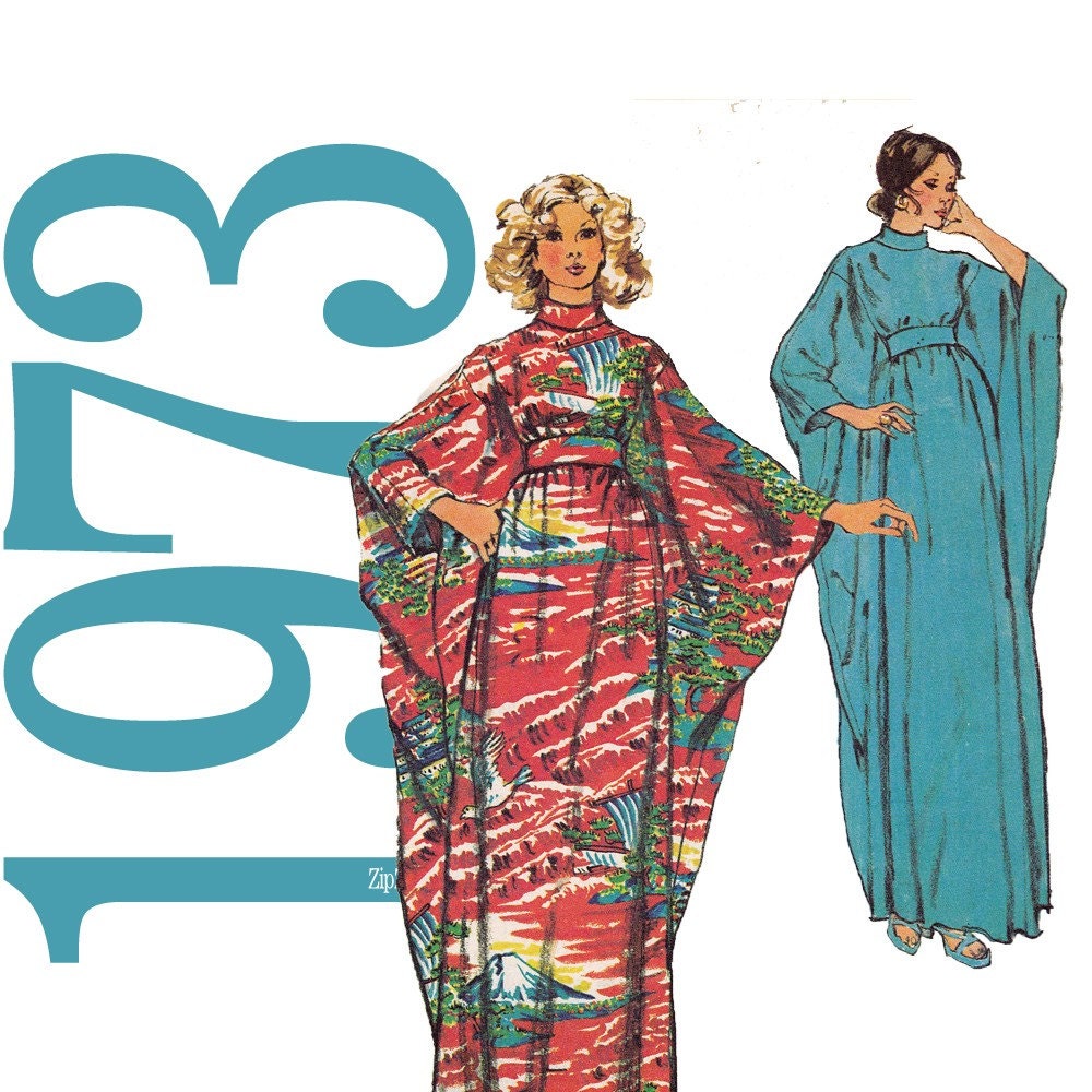 70s Caftan Vintage Sewing Pattern One Size Fits All by ZipZapKap