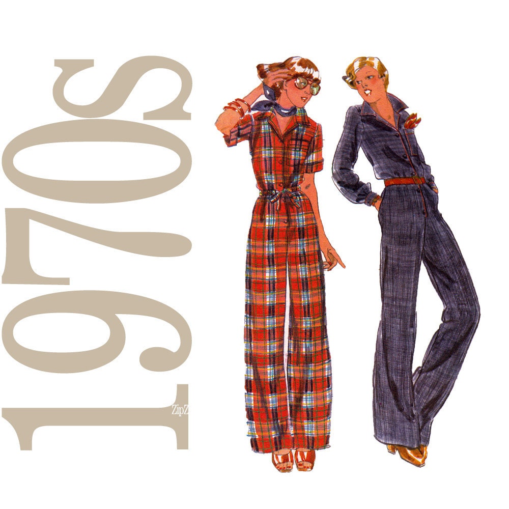 70s Jumpsuit Vintage Pattern - B32 - Butterick 5250 - Uncut, Factory Folds, NOS