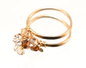 Cluster of Crystals and Wire Adjustable Ring Eco Friendly custom colours
