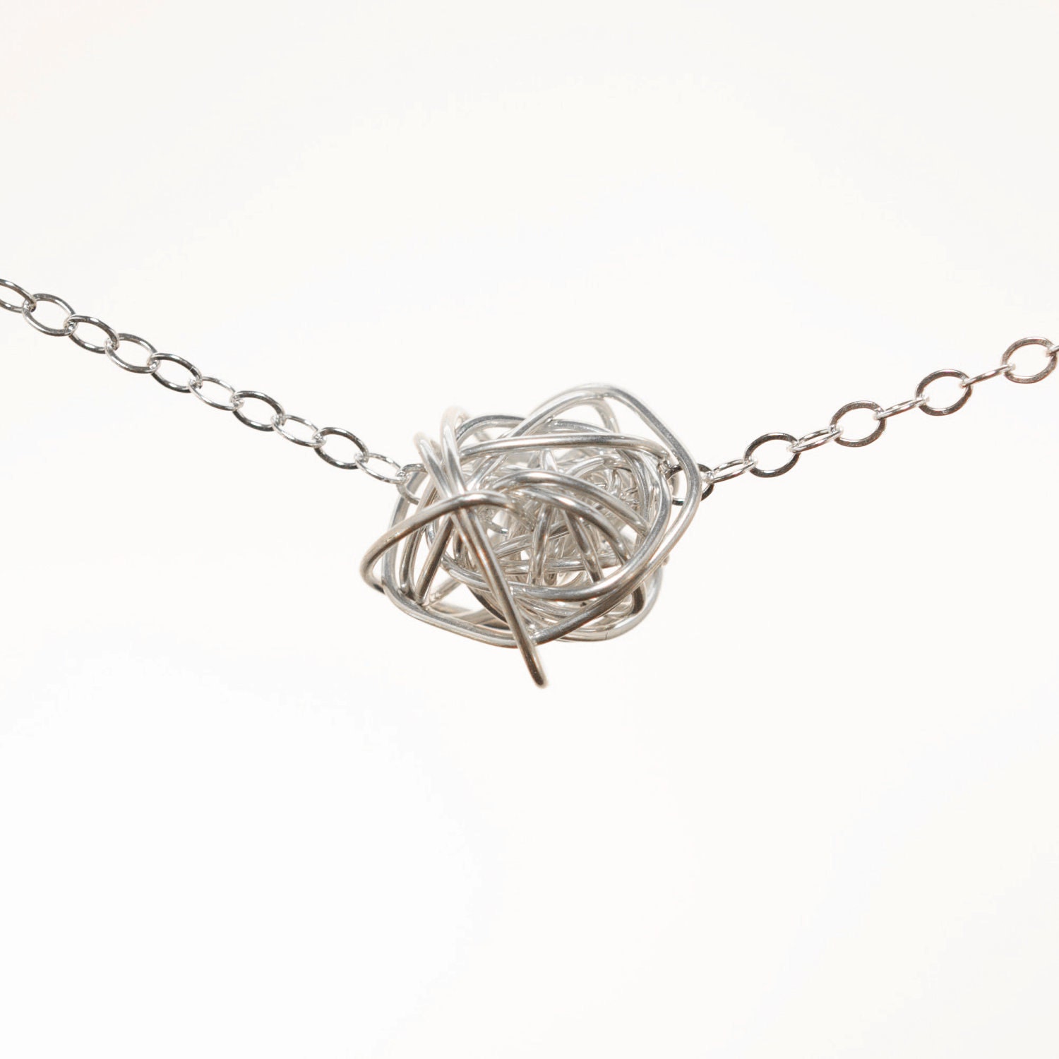 Eco Friendly Sterling Silver Storm Necklace Silver Knot necklace