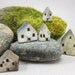 White Village...5 Saggar Fired Rustic Miniature Houses