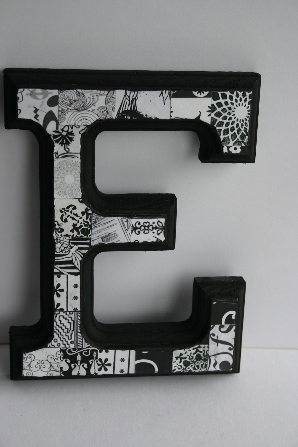 Nursery Letter, Decoupage Letter, Alphabet Letter, Wood Letter, Wall Letter, Letter E