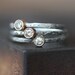 Champagne Diamond Stacking Rings- engagement ring- wedding ring- bridal jewelry- gold, silver- mixed metal- bezel- hammered- simple