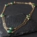 Long Rose Cut Emerald Station Necklace in 14kt Gold- as seen in Destination Weddings
