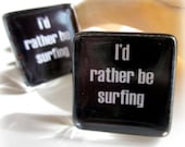 Surfing cufflinks- surf, wedding, cuff links, surfer, fiance, groom, father by Cathie Carlson