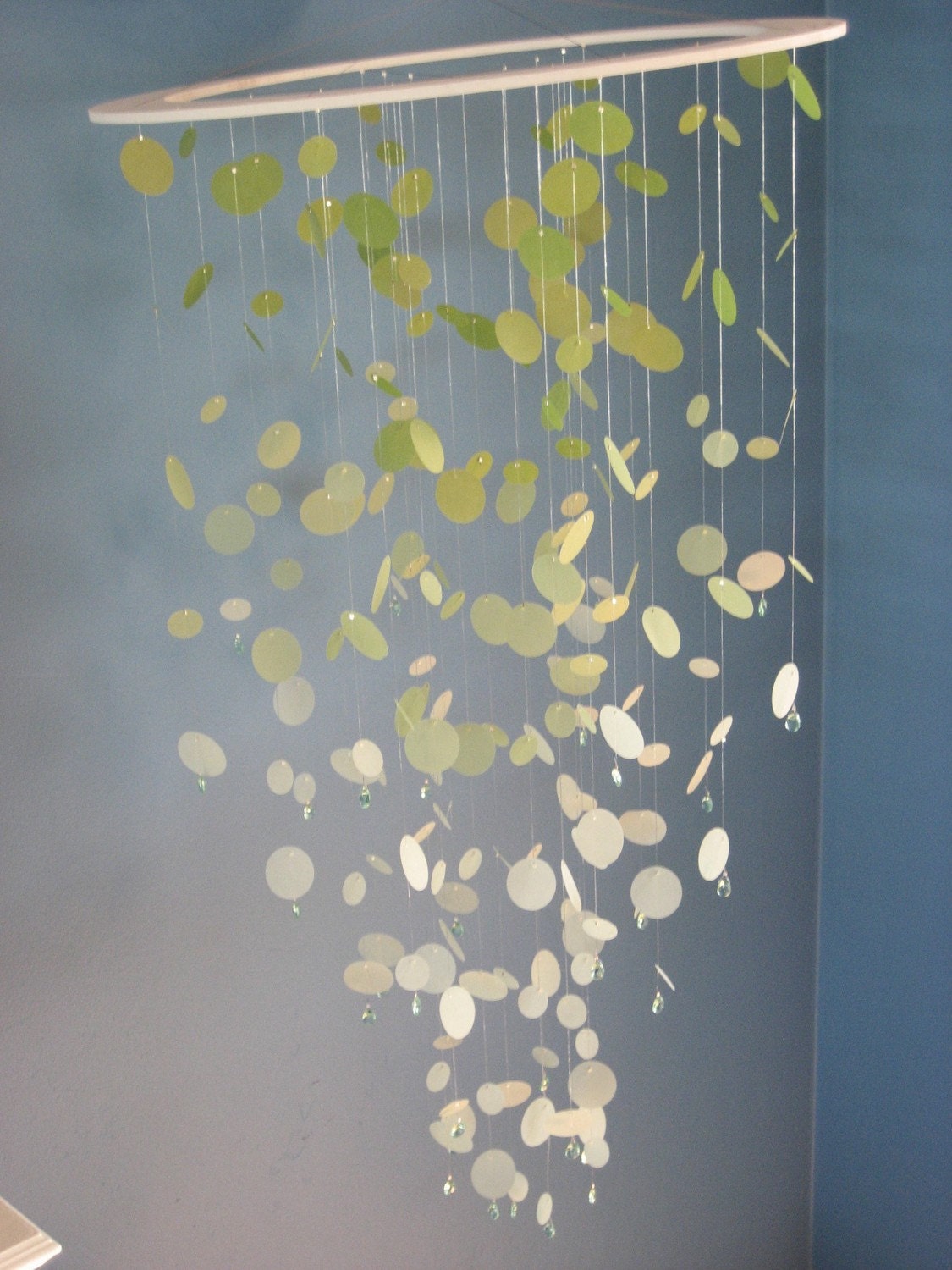 Polka Dots-Shades of Green-Mobile/Paper Chandelier-LARGE