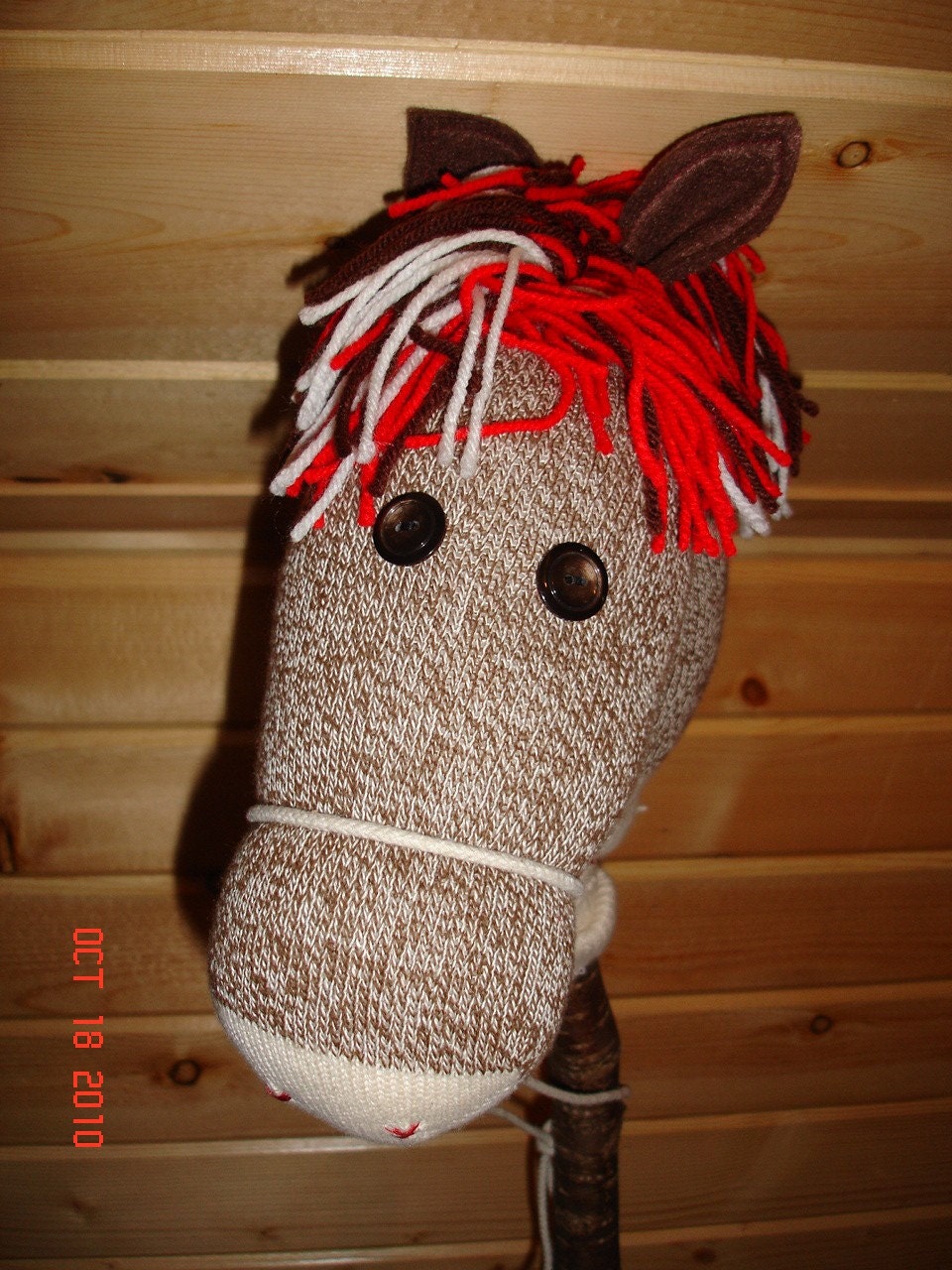 Sock Monkey Stick Horse