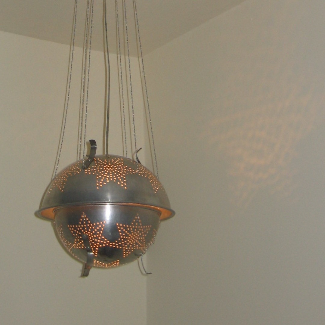 Sputnik 1 star colander lantern