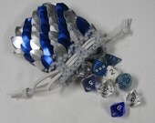 Dragon Scale Dice Bag in knitted Scalemail Dragonhide Armor Sky Knight