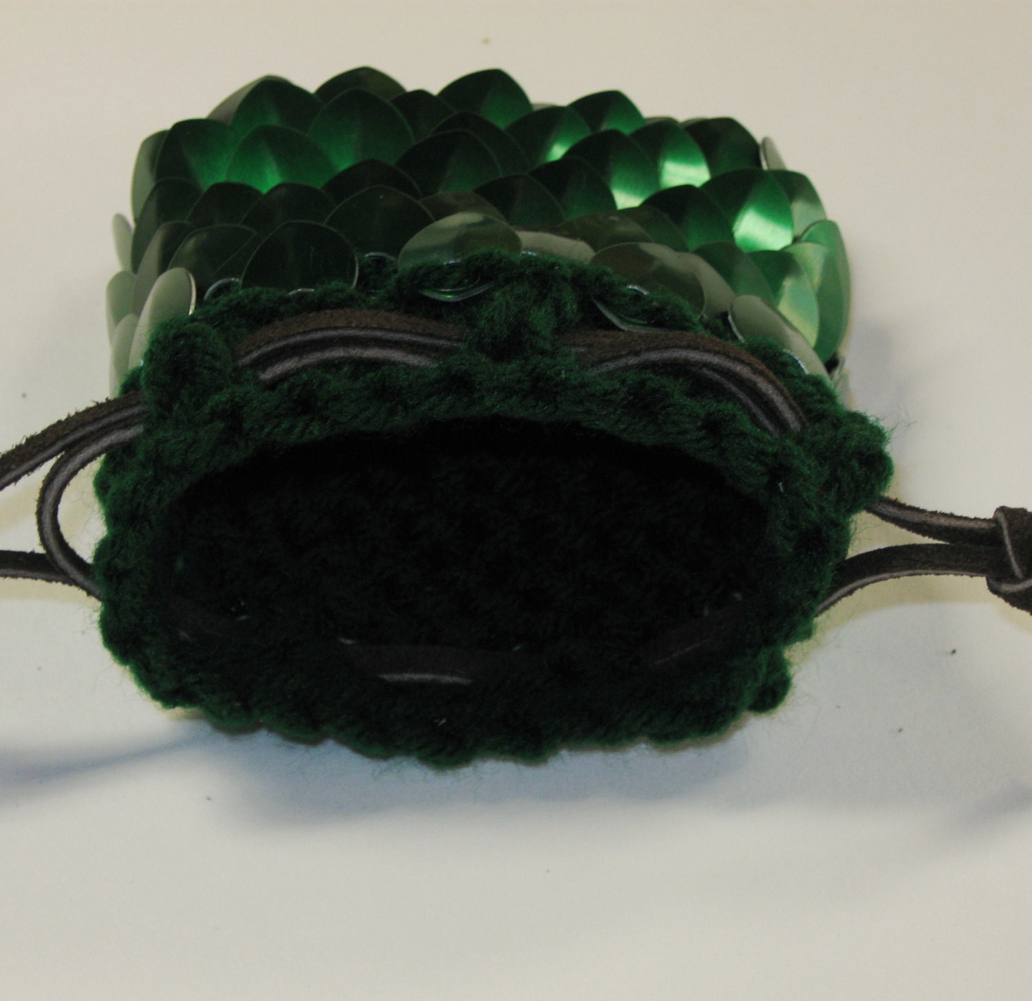 Scalemail Dice Bag Dragonhide Knitted Armor  Elven Ranger small size