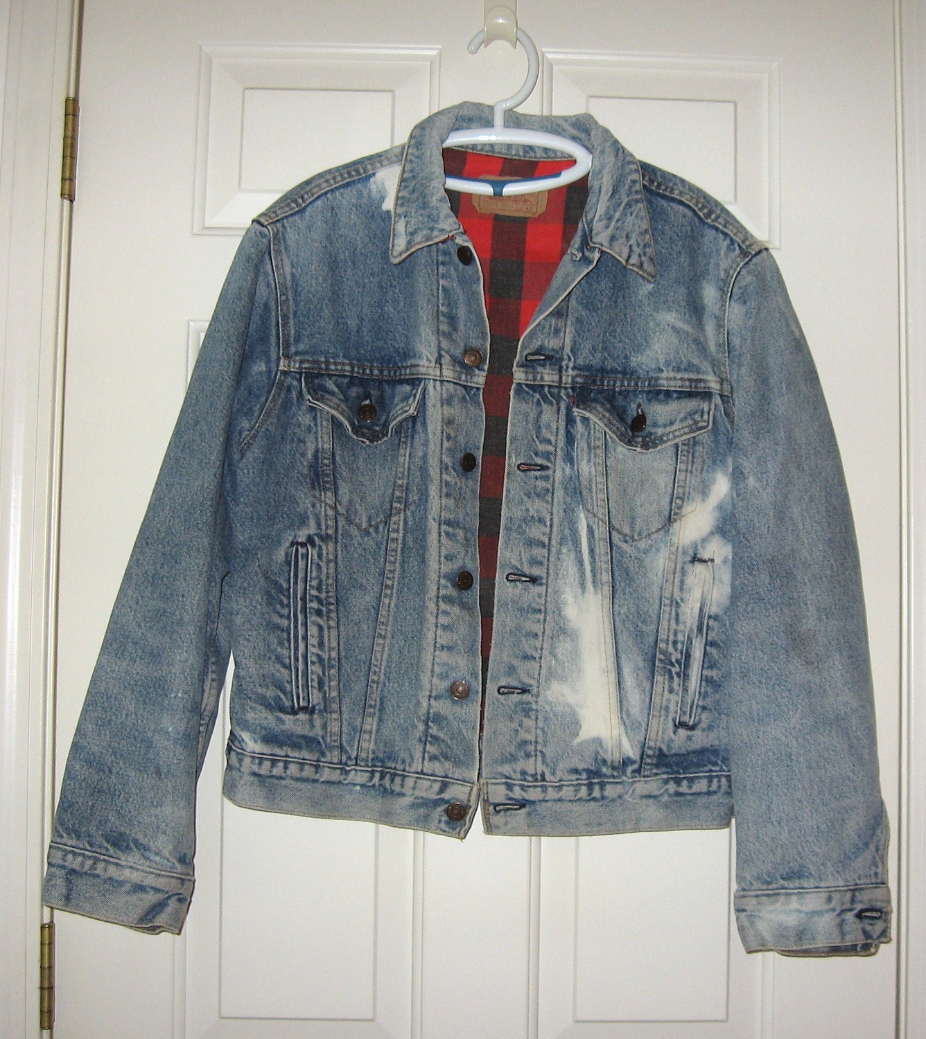 Vintage Levis Denim Jacket Acid wash Red Label Quilt lined 4 Pockets Size 40