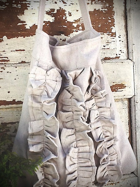 Ladies Rustic Chic Canvas Bag, Women's Shoulder and Travel Tote, Industrial Canvas, Handmade