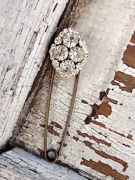 Vintage Inspired Rhinestone Brooch  Wedding Bridesmaid Crystal Wedding Love Winter Gift WInter Autumn Hostess Friend Sweater