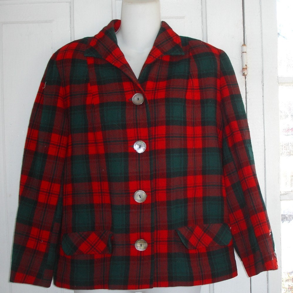 Pendleton Plaid Vintage 1950s Wool Jacket