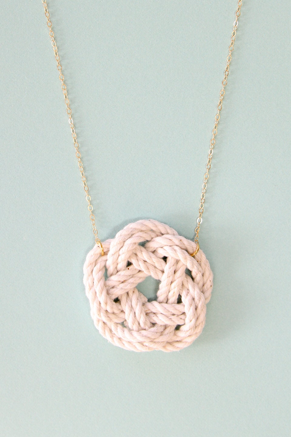 Nautical jewelry - sailor knot necklace - nautical necklace - gold necklace - nautical wedding jewelry - beach wedding - knot jewelry