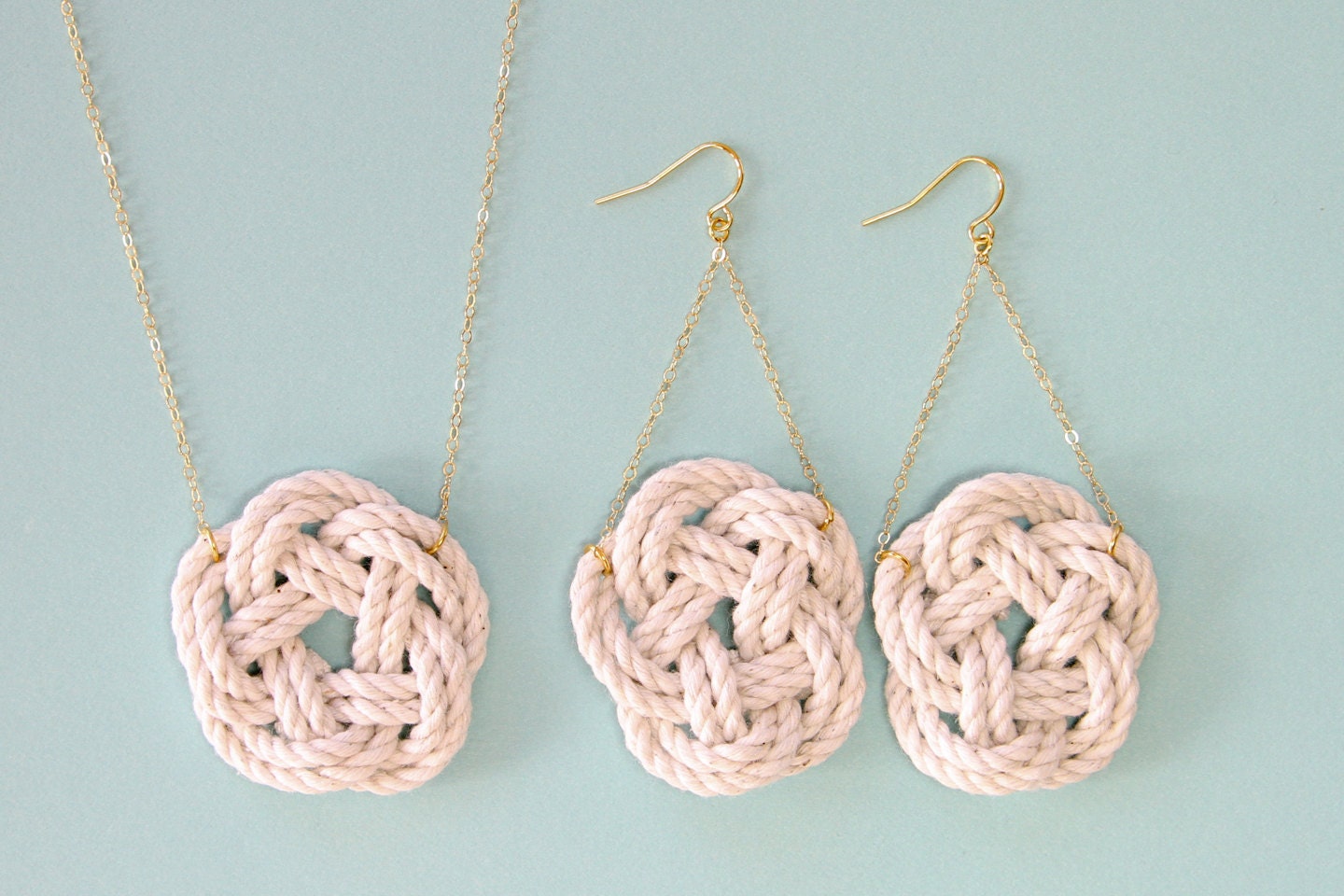 Nautical jewelry - sailor knot necklace - nautical necklace - gold necklace - nautical wedding jewelry - beach wedding - knot jewelry
