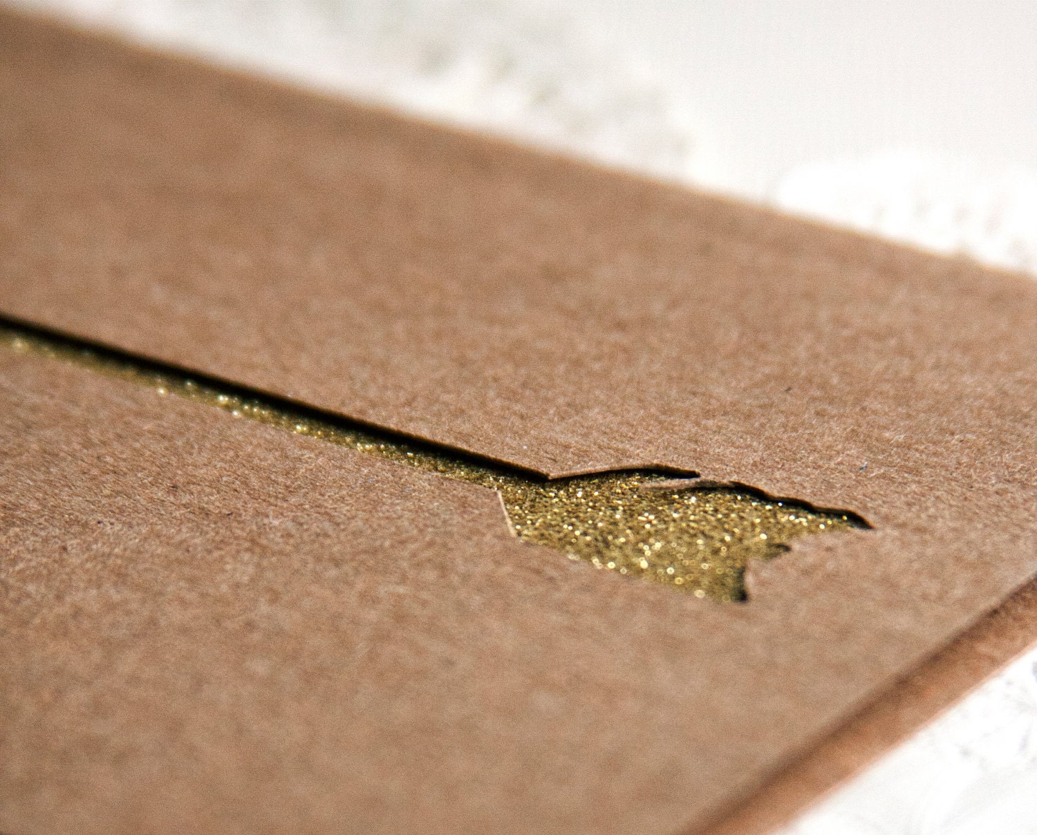 Gold Glitter Arrow Card - Paper Cut Greeting Card