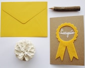Congrats Ribbon Greeting Card - Paper Cut with Felt