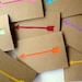 RESERVED Arrow Papercut Note Card Set - Rainbow